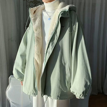 Fleece Lined Hooded Jacket for Women - Lidia