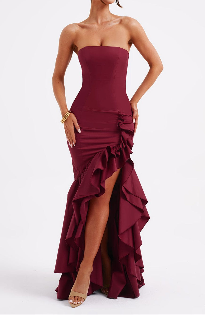 Jimena Maxi Dress - Burgundy Natrosa Jimena Maxi Dress - Burgundy Natrosa