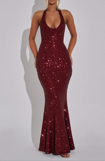 María Maxi Dress-Wine