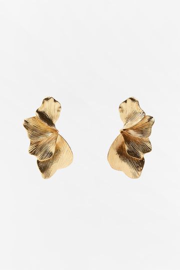 Gold Floral Design Earrings for Women - Isabella