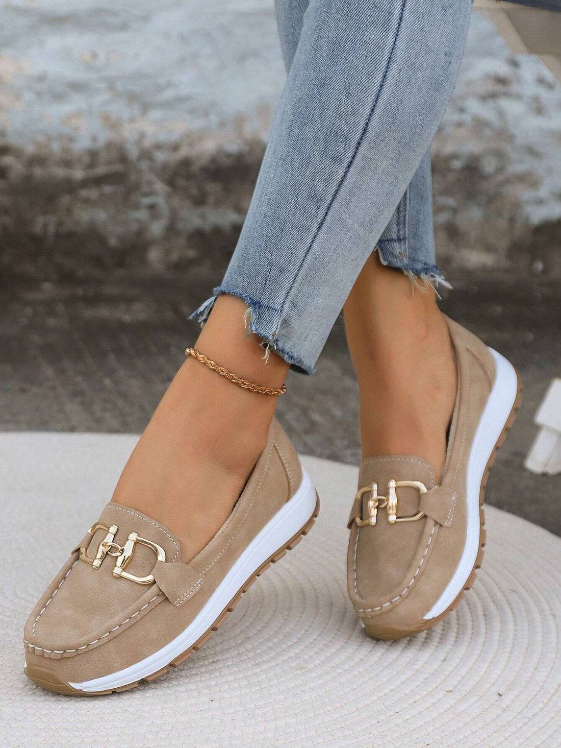Women's Flat Buckle Loafers | Retro