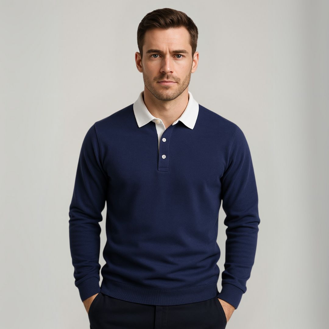 Men's Polo Sweater | Long-Sleeve