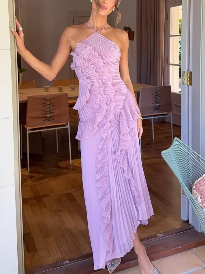 Party Asymmetric Dress | Pleated