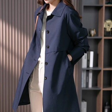 Women's Single Button Trench Coat | Lapel