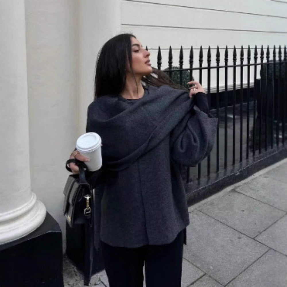 Cape Coat with Scarf Detail for Women - Rosanna