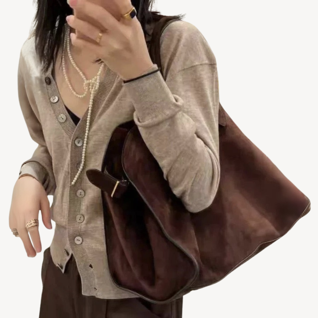 Women's Suede Tote Bag | Brown