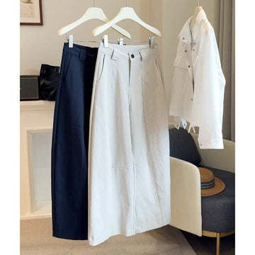 Wide-Leg Trousers with Button Detail for Women - Tina
