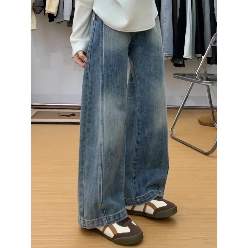 Wide Leg Denim Jeans with High Waist for Women - Nadia