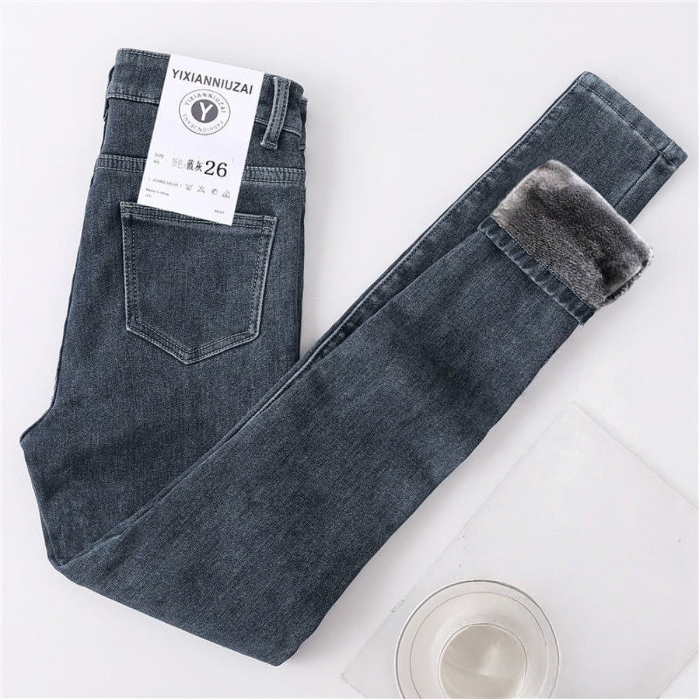 Denim Jeans with Fleece Lining for Women - Ylenia
