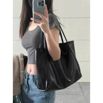 Large Faux Leather Shoulder Tote Bag for Women - Ornella