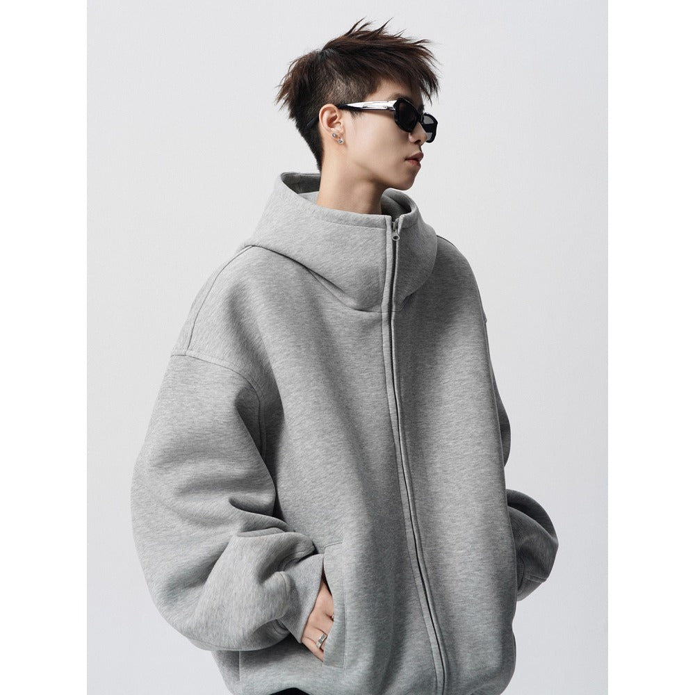 Zip Up Oversized Hoodie Sweatshirt for Men - Flavia