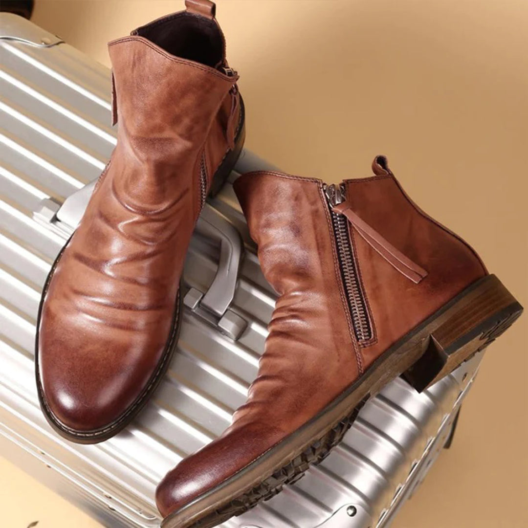 Men's Side Zip Boots | Low Heel