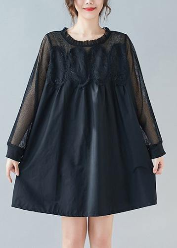 Artisan Black Patchwork Lace Dress – Bianca