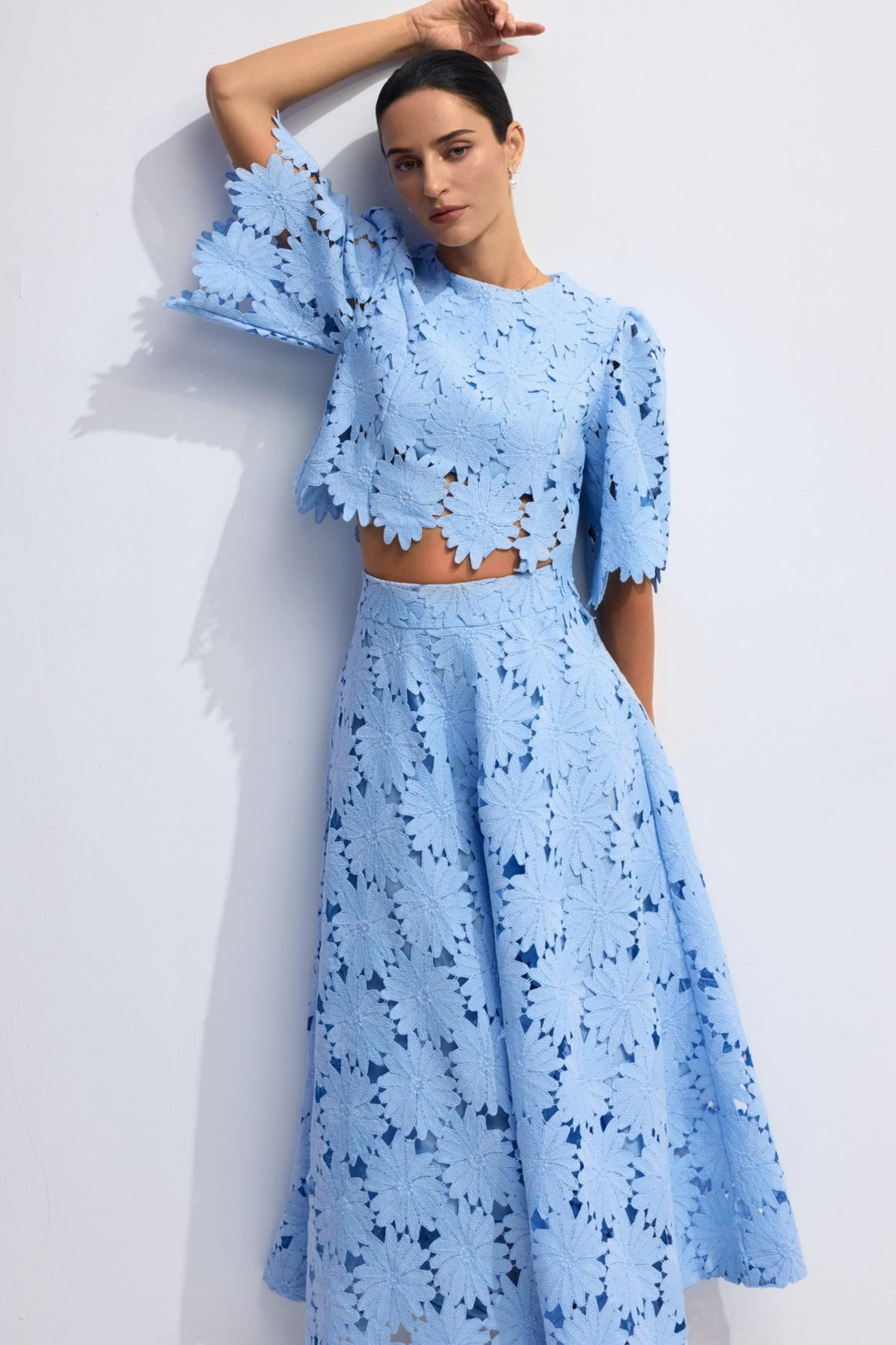 Lace Crop Top and Skirt Set for Women - Lea