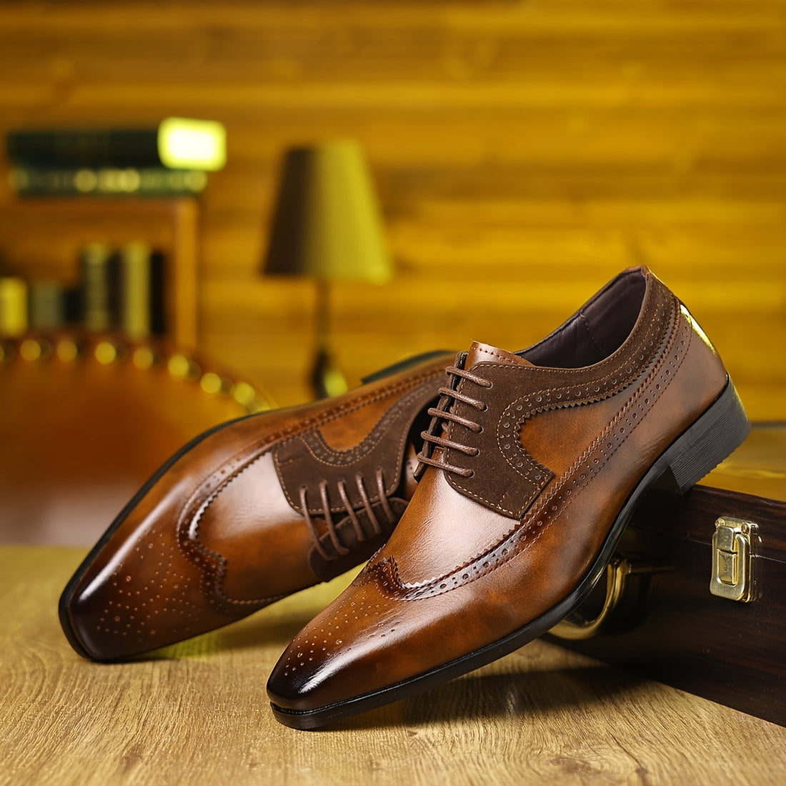 Men's Brogue Wingtip Oxford Shoes | Laced