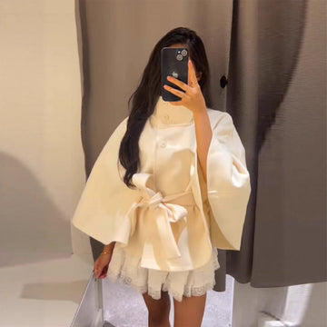 Women's High Collar Coat | Wide Sleeves