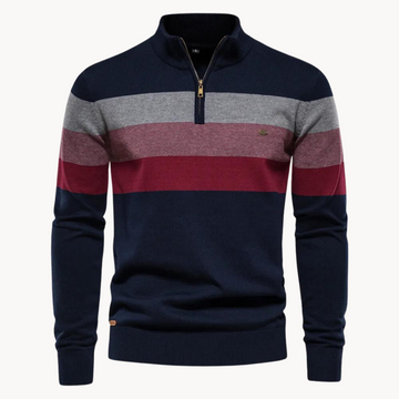 Men's Soft Striped Sweater | Zip