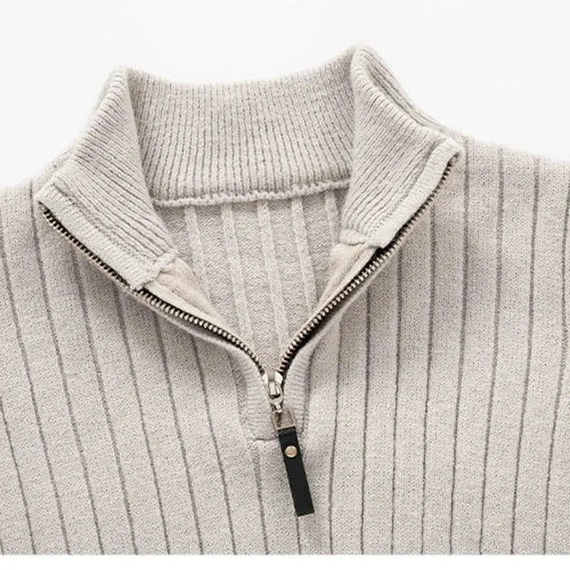 Men's High Collar Sweater | Half Zip