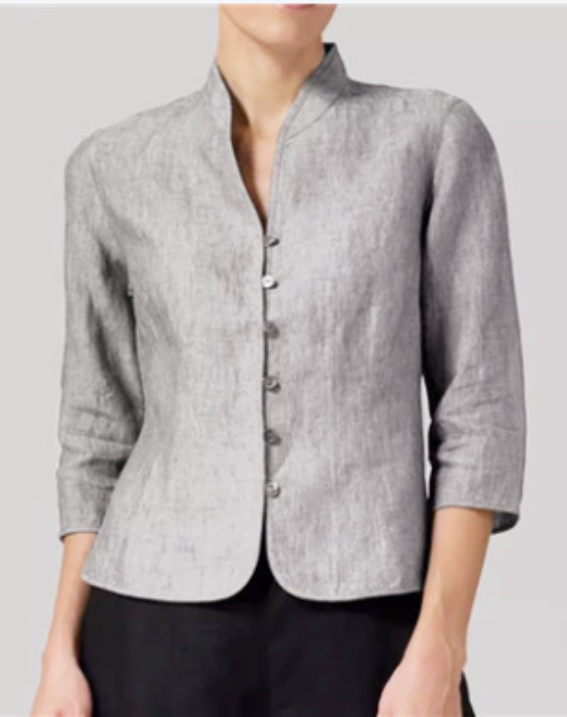 Women's Stand Collar Transitional Jacket | 3/4 Sleeves
