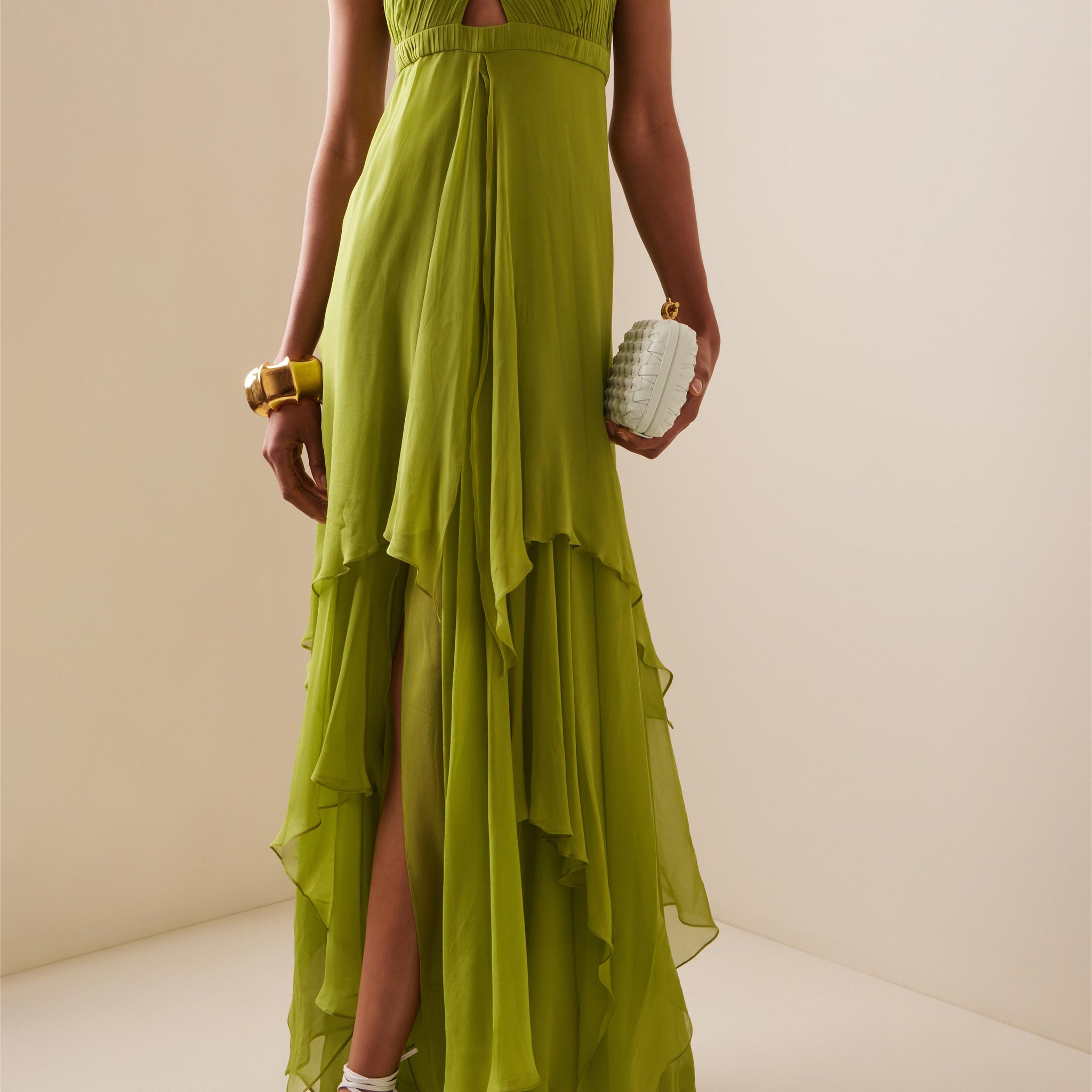 Ruffle Maxi Dress with Spaghetti Straps for Women - Luce