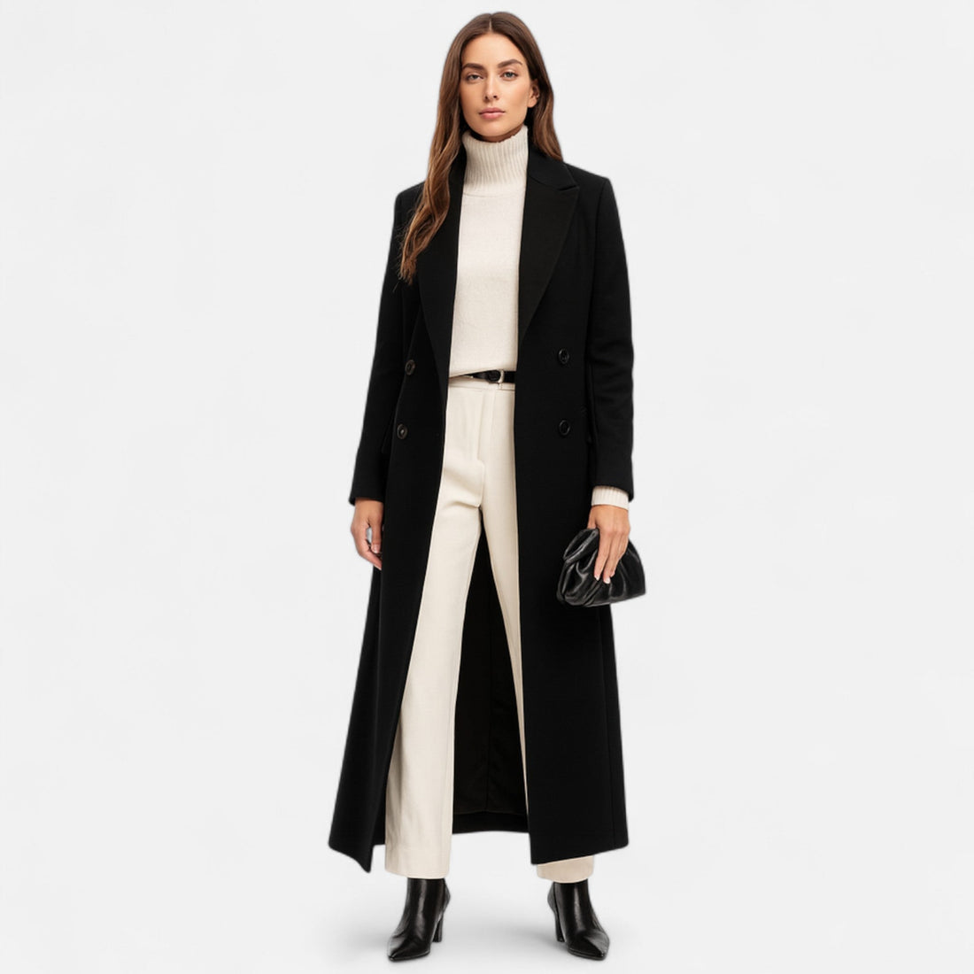 Women's Maxi Overcoat Coat | Black