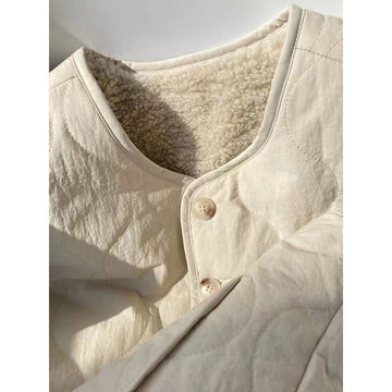 Reversible Quilted Jacket with Fleece Lining for Women - Oria