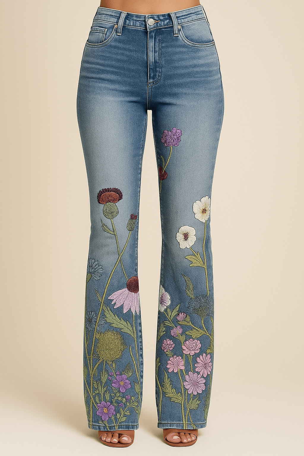 Women's Floral Jeans | Tight