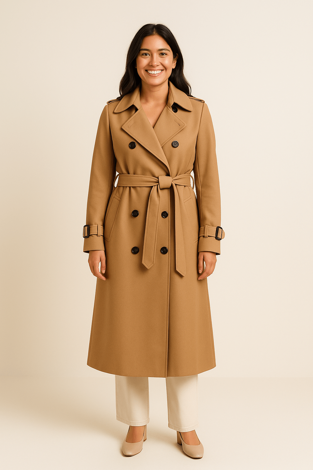 Women's Double-Breasted Trench Coat | Belt