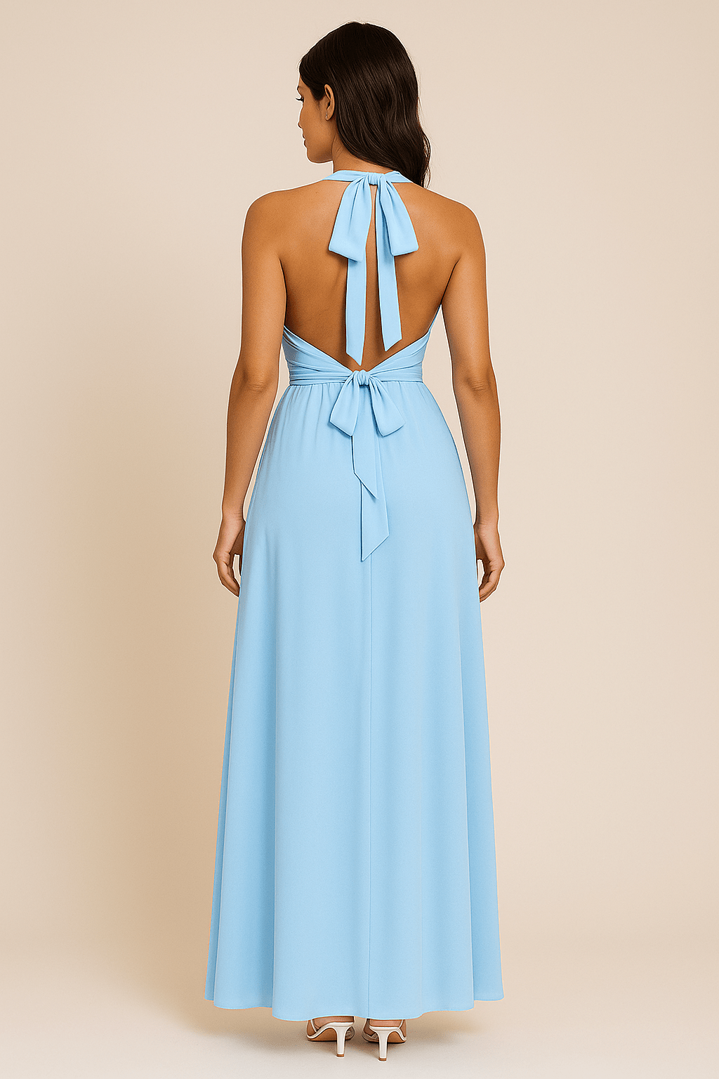 Party Satin Halter Dress | Midi