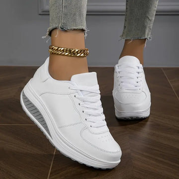 Women's Leather Trainers | Thick Sole
