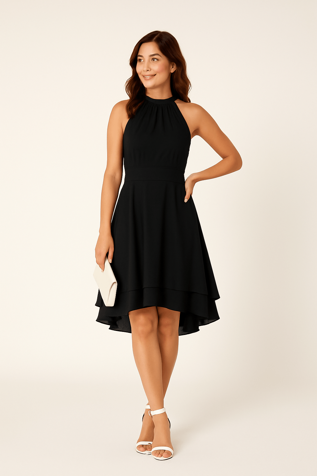 Party Halter Neck Dress | Fitted Waist