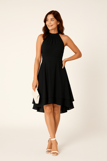 Party Halter Neck Dress | Fitted Waist