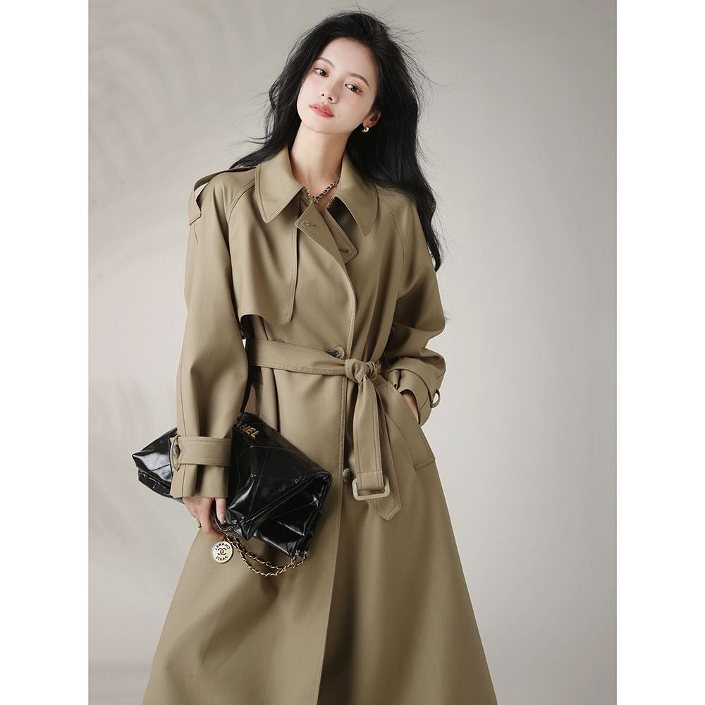 Double Breasted Trench Coat with Belt for Women - Mirella