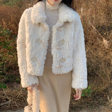 Short Faux Fur Jacket for Women - Antonietta