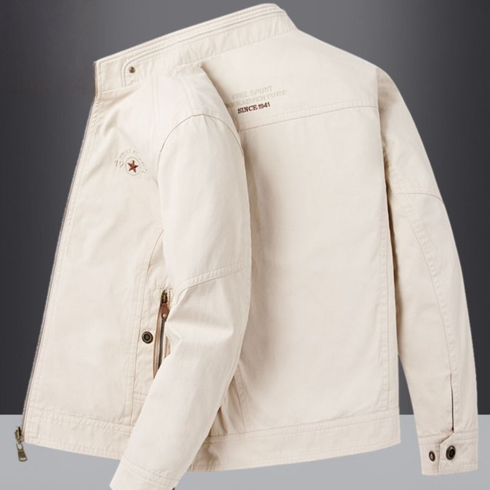 Reversible Lightweight Jacket with Zipper Pockets for Men - Azzurra