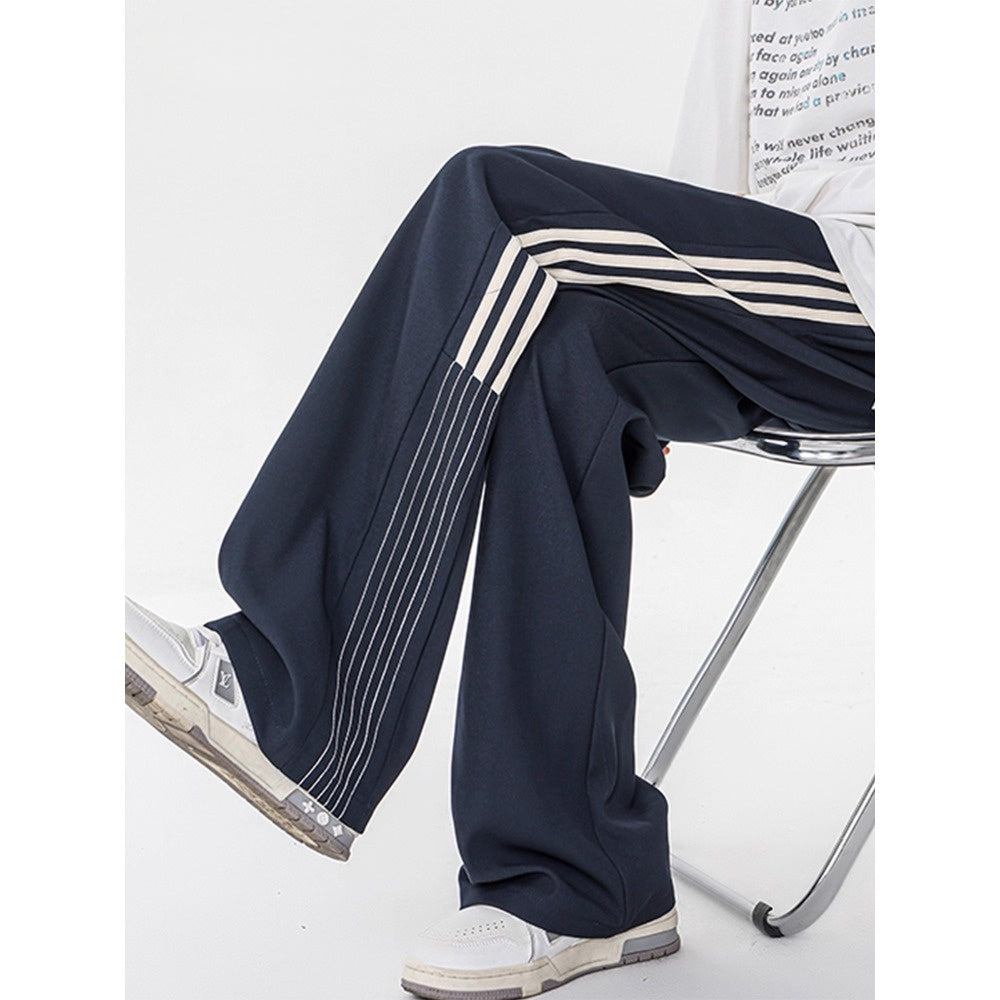 Wide Leg Track Pants with Stripes for Men - Beatrice