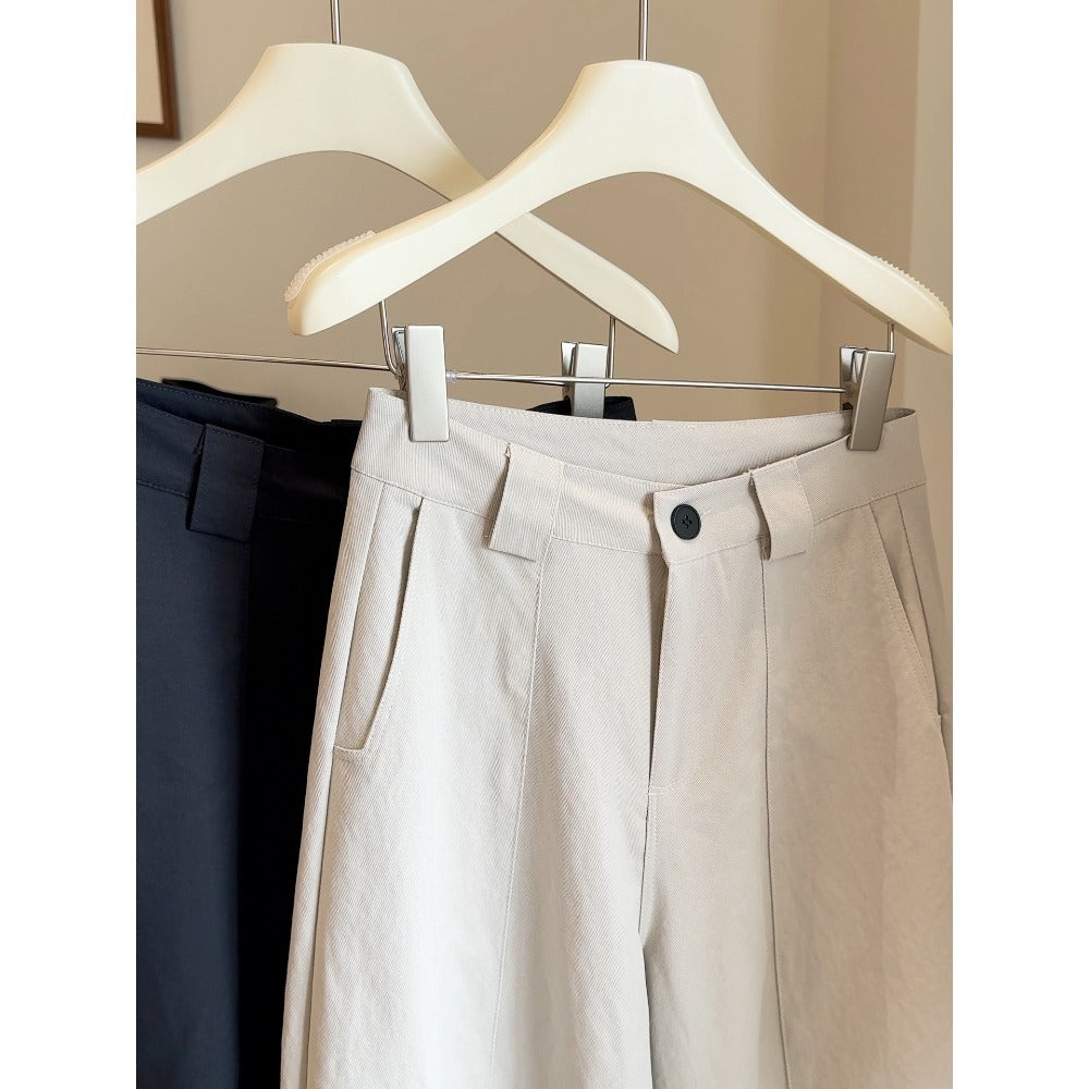 Wide-Leg Trousers with Button Detail for Women - Tina