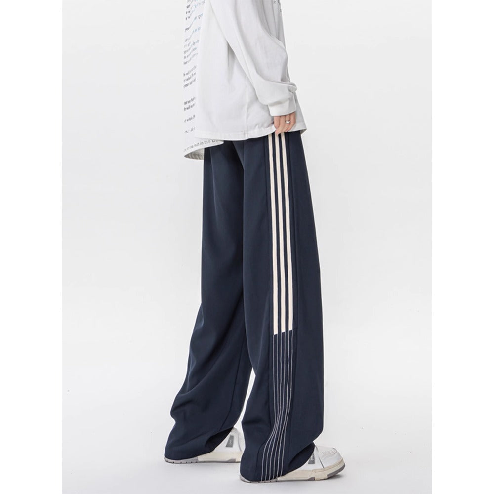 Wide Leg Track Pants with Stripes for Men - Beatrice