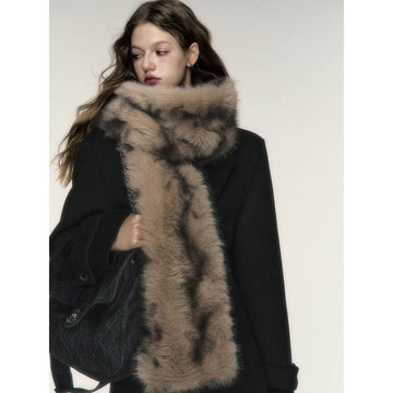 Brown Faux Fur Winter Scarf for Women - Samantha