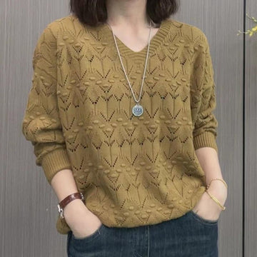 V-Neck Knitted Sweater for Women - Giuliana
