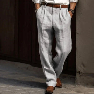Men's Casual Linen Pants | Straight Leg