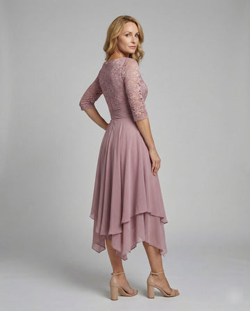 Women's Midi Evening Dress | 3/4 Sleeves
