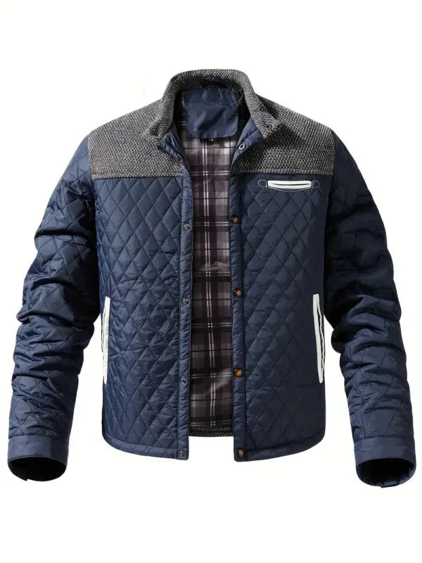 Men's Splicing Cotton Jacket | Lattice