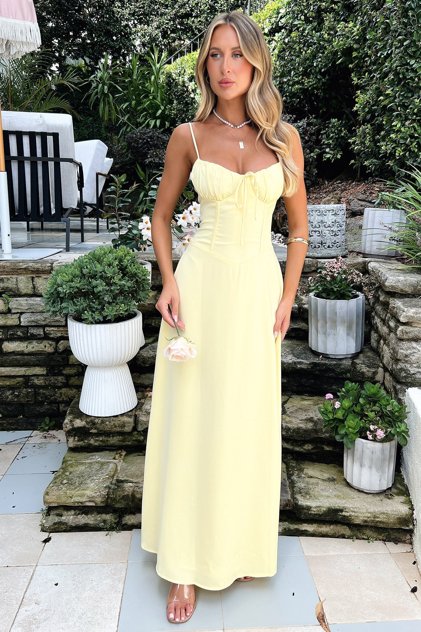 Maxi Dress with Tie Detail for Women - Iolanda