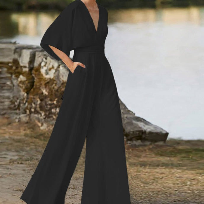 Women's V-Neck Jumpsuits | Elegant
