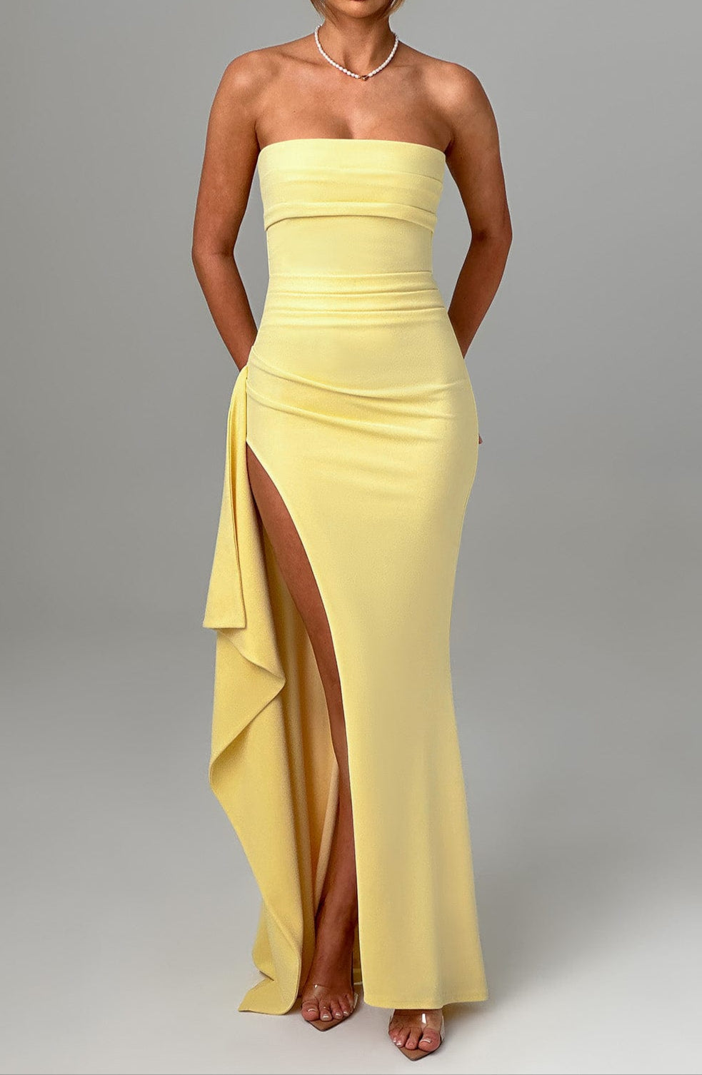 Noa Maxi Dress - Lemon Natrosa Noa Maxi Dress - Lemon Natrosa
